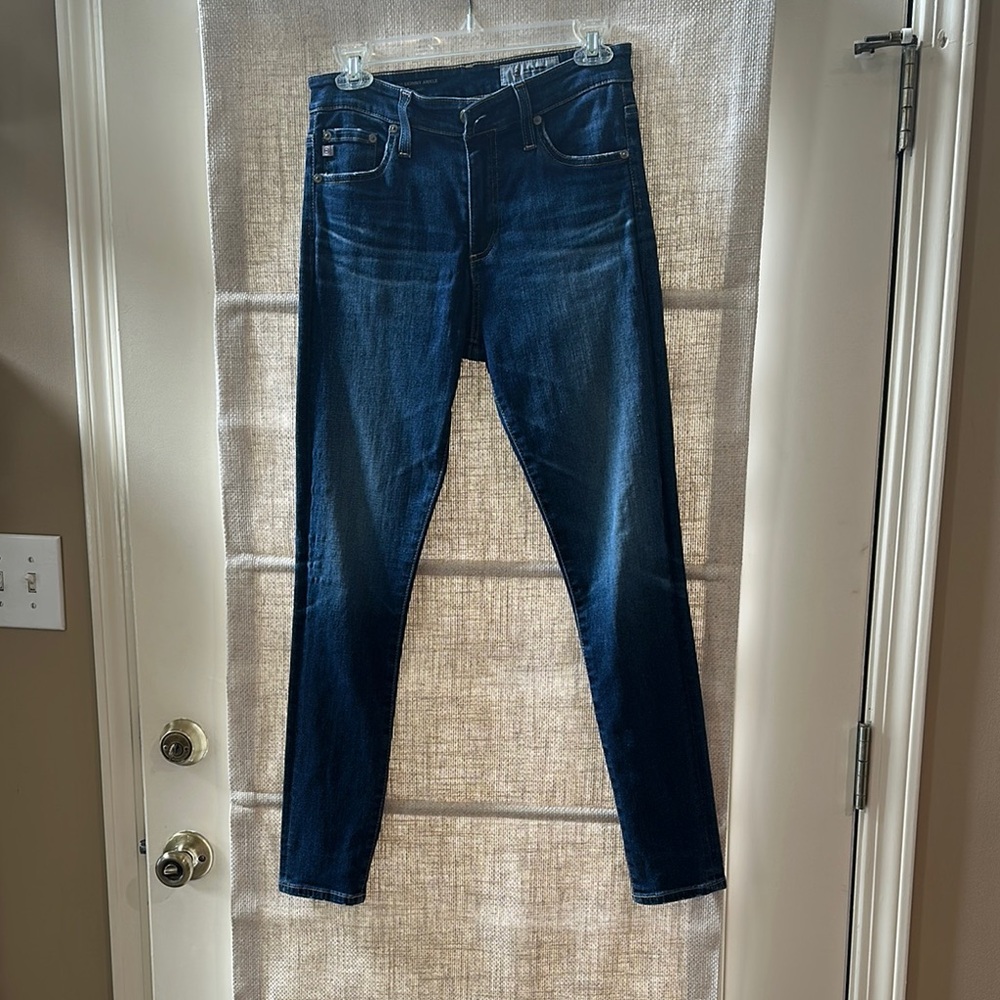 Ag Adriano Goldschmied Blue Ankle Cropped Jeans
